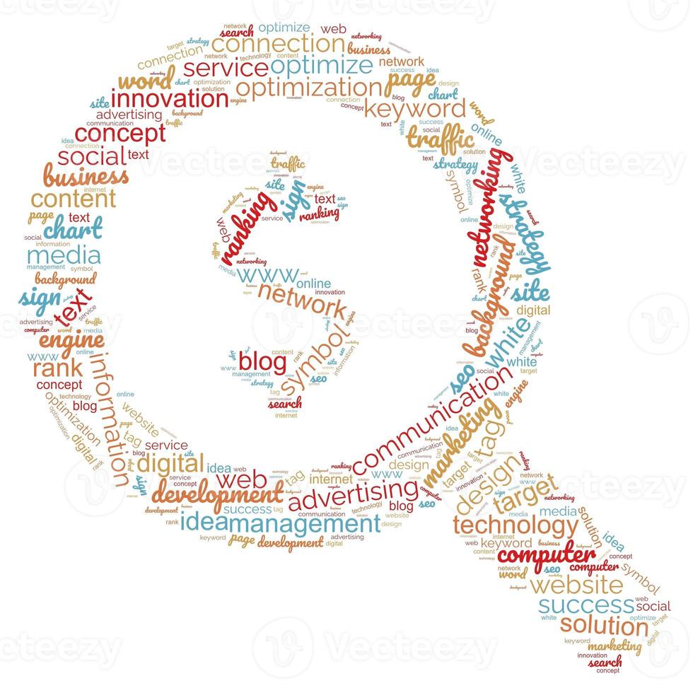 SEO - search engine optimization in word cloud photo