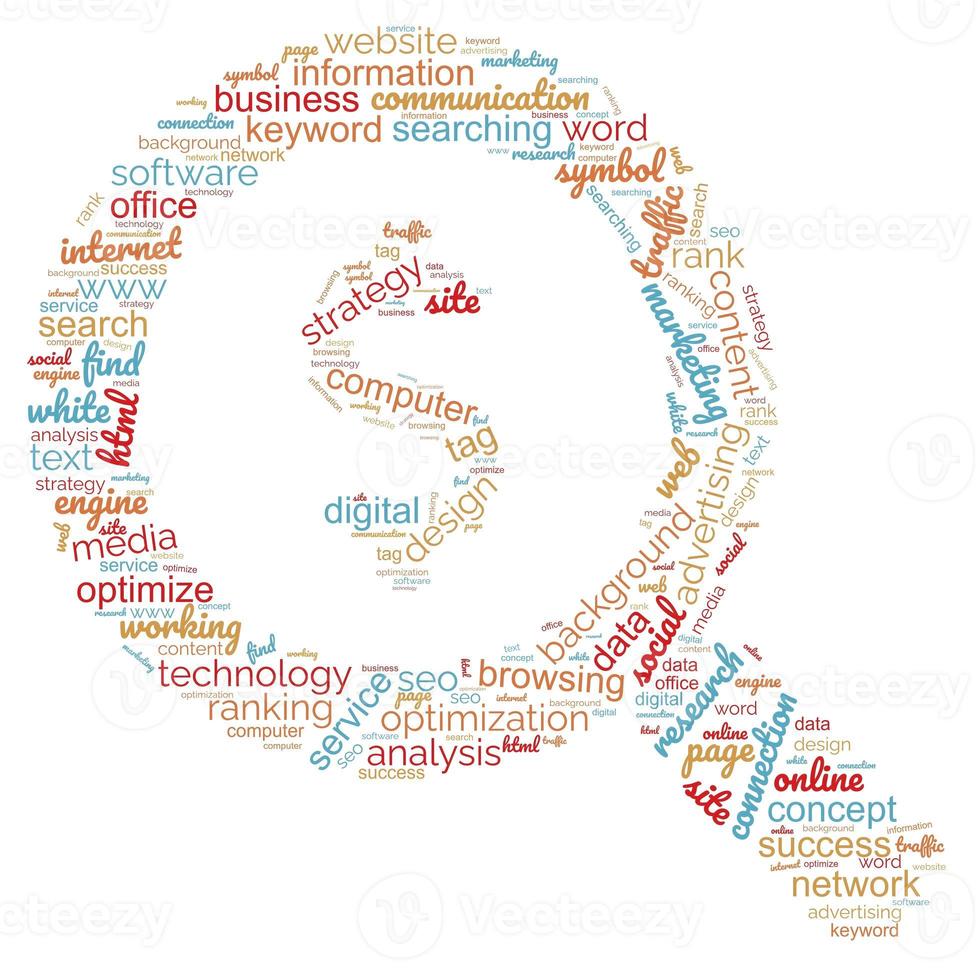 SEO - search engine optimization in word cloud photo