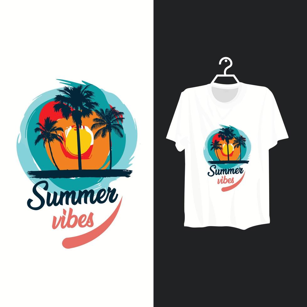 Summer vibes t shirt design. vector