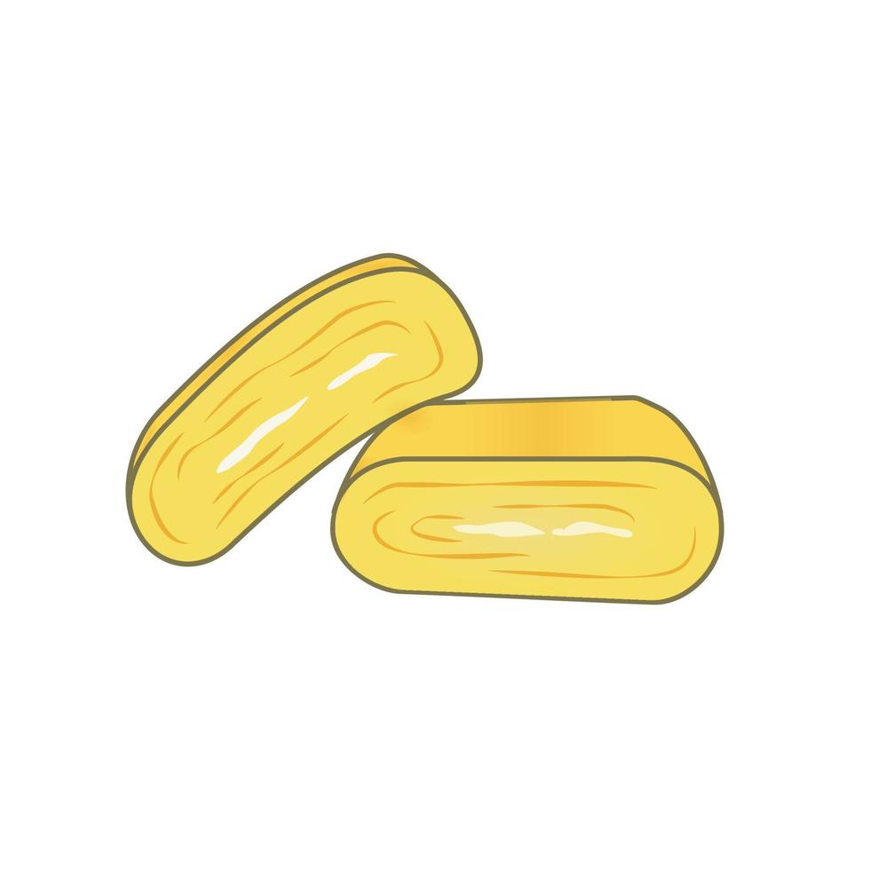 Fried egg rolled. vector llustration.