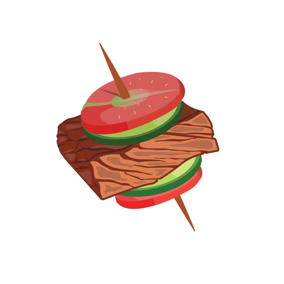 Two piece of meat illustration. grilled beef steak meet. suitable for any business related to grilled steak, fast food restaurants, Korean food, Japanese, chinese food or any other business vector