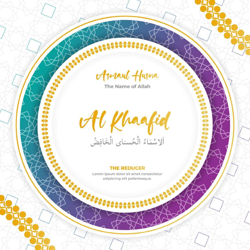 The Name of Allah, The Reducer, Al Khaafid vector
