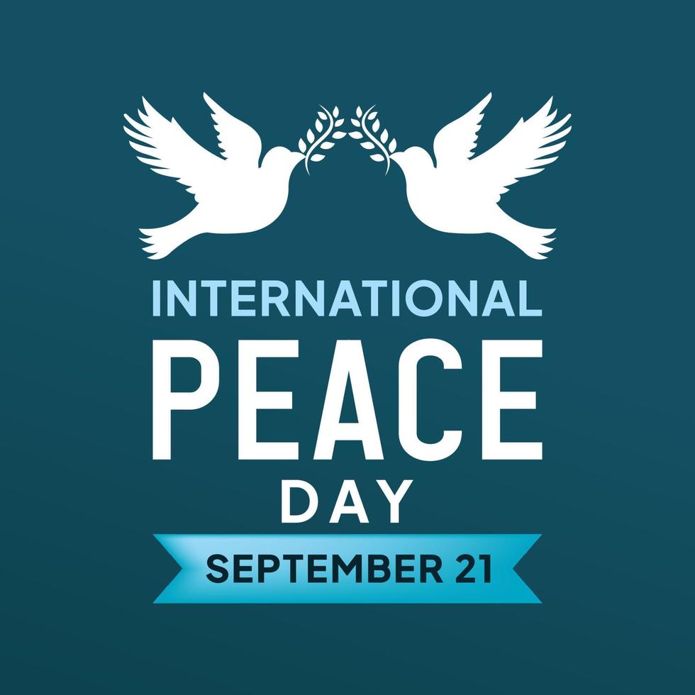 International Peace Day Vector Poster Flying Dove Illustration