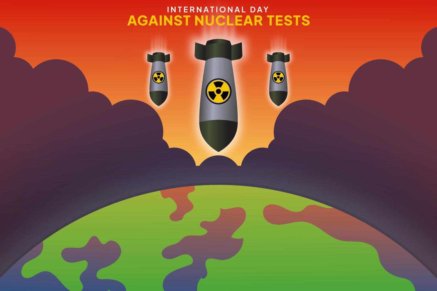 día internacional contra las pruebas nucleares ilustración vectorial vector