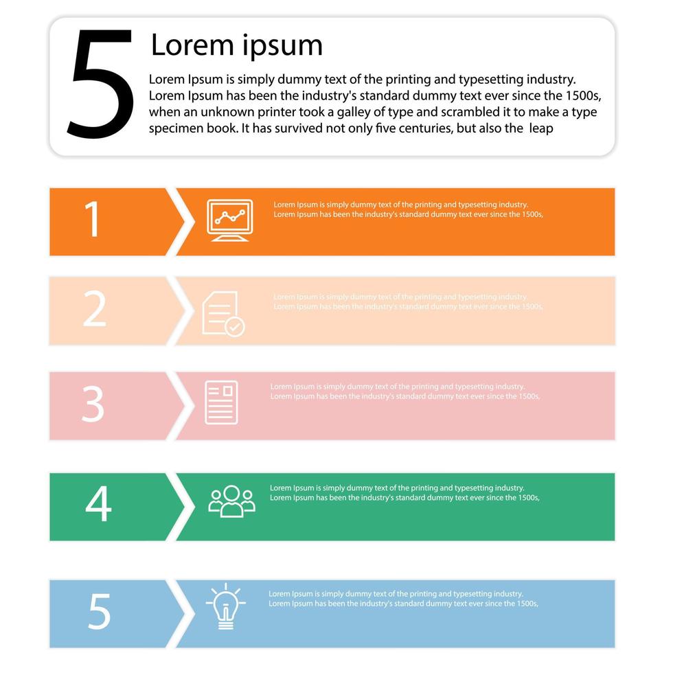 Abstract elements Infographic rectangle shape data vector Template Process concept Step for strategy and information education