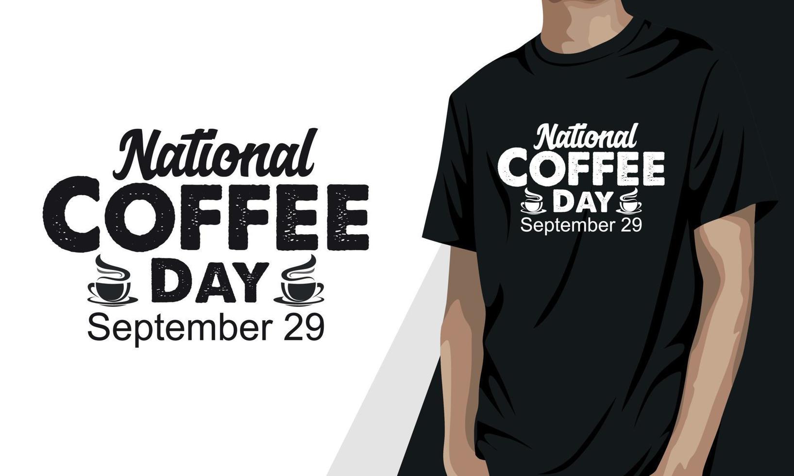 día nacional del café 29 de septiembre, diseño de camiseta de café vector