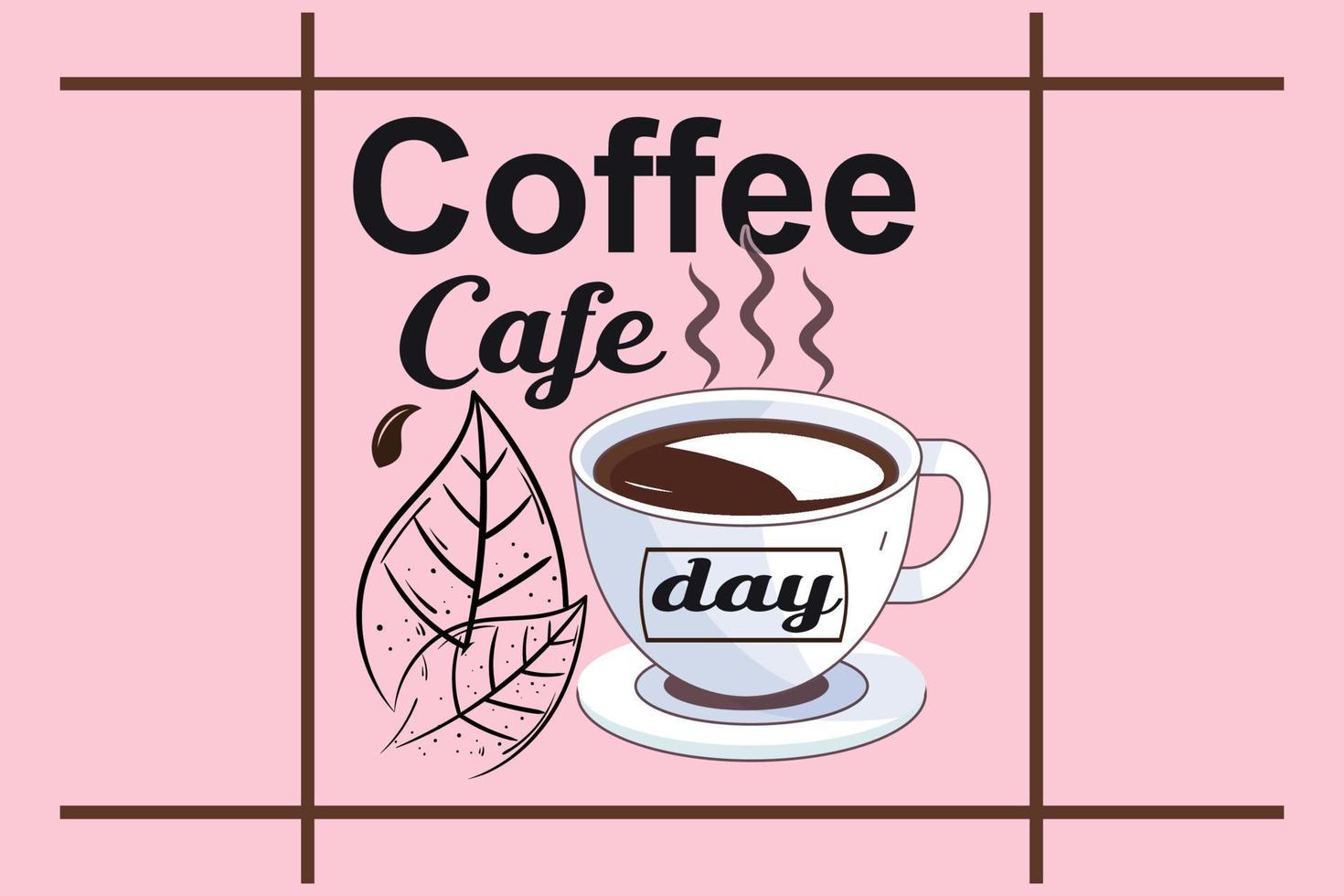 café café día, diseño de camiseta de café vector