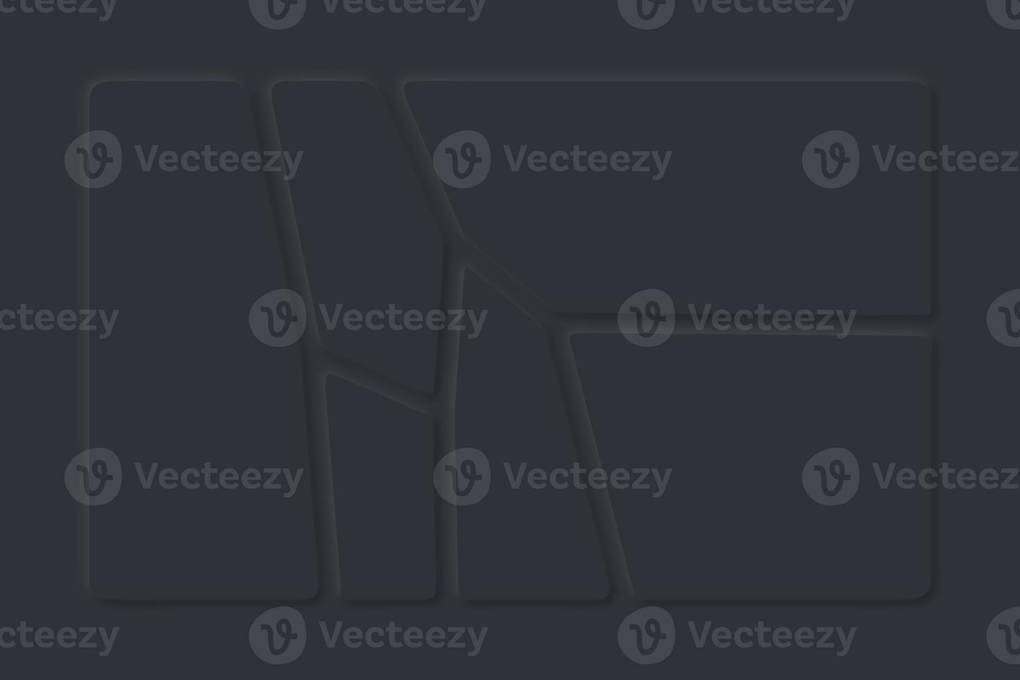 Black Voronoi diagram decorative background in the Neomorphism style. Flat geometric frame minimalist style. Abstract 3d illustration photo