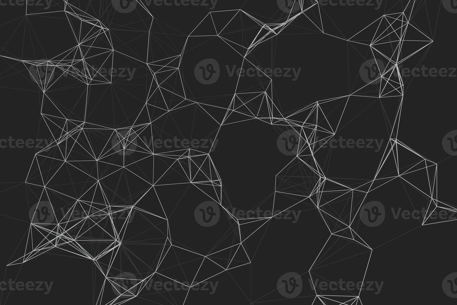 Abstract polygon mesh background. Geometric wireframe connection 3d illustration in the science and technology style photo