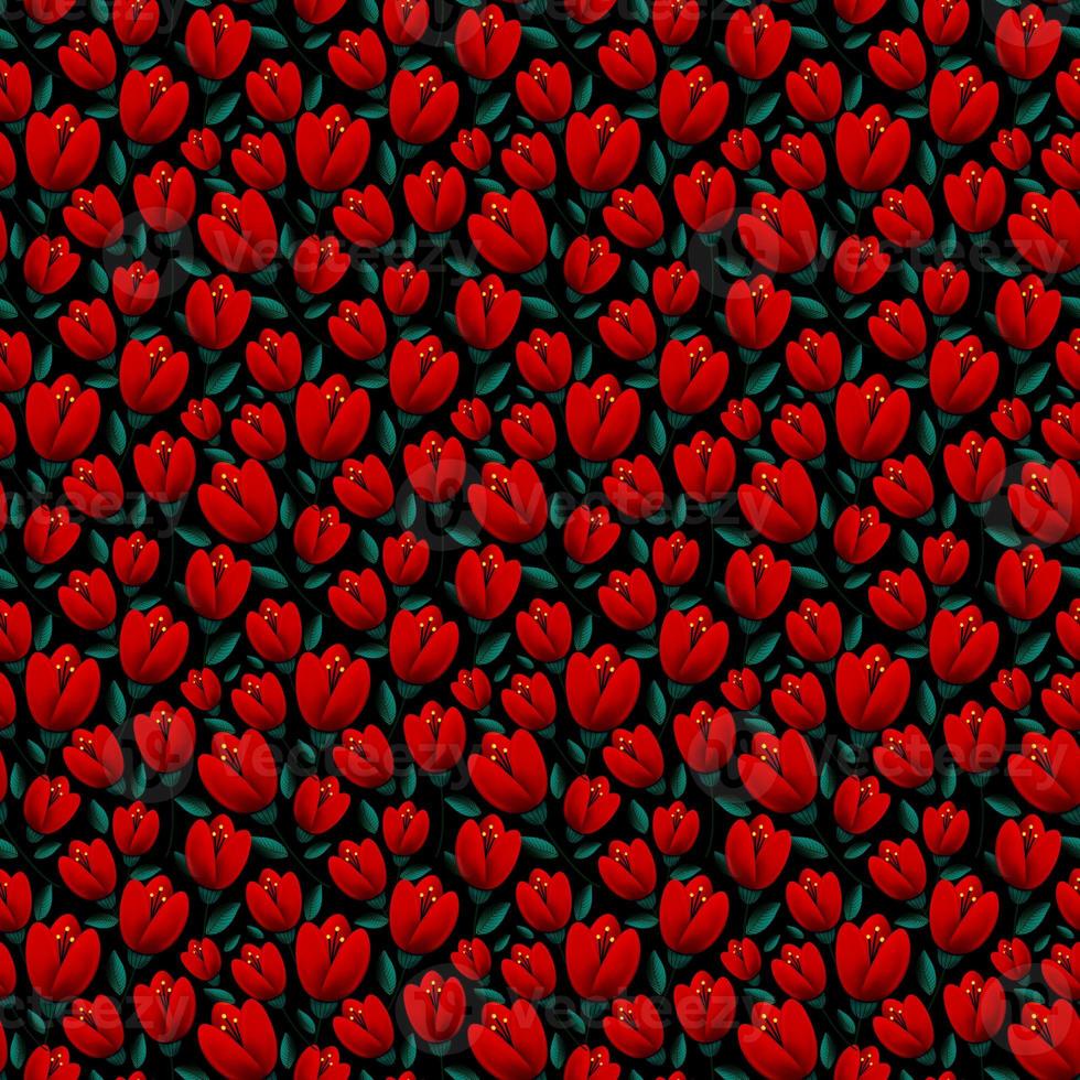 red tulips seamless pattern photo