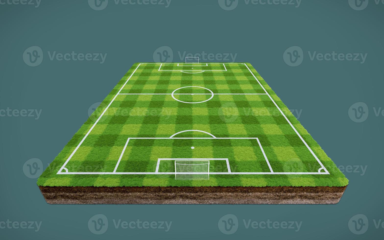 Football pitch with grass pattern.3d rendering photo