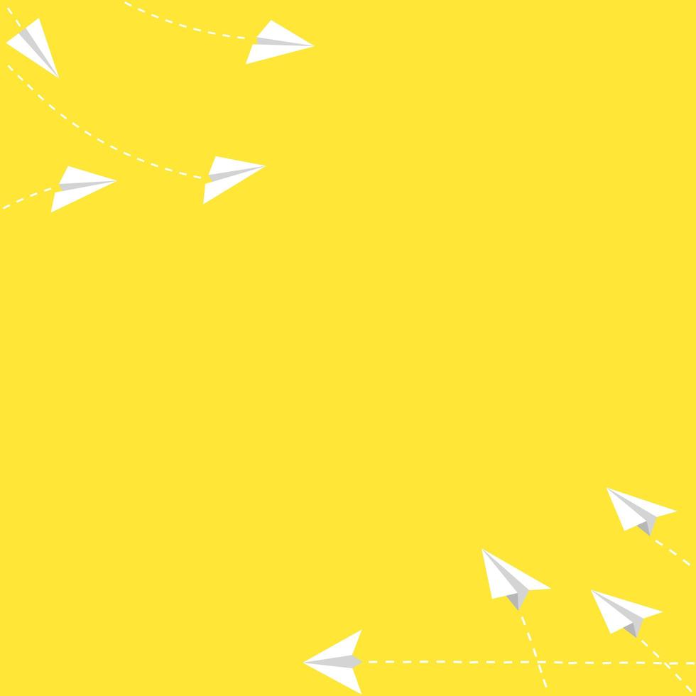 white paper planes minimalist style on space yellow background. 10538379  Stock Photo at Vecteezy