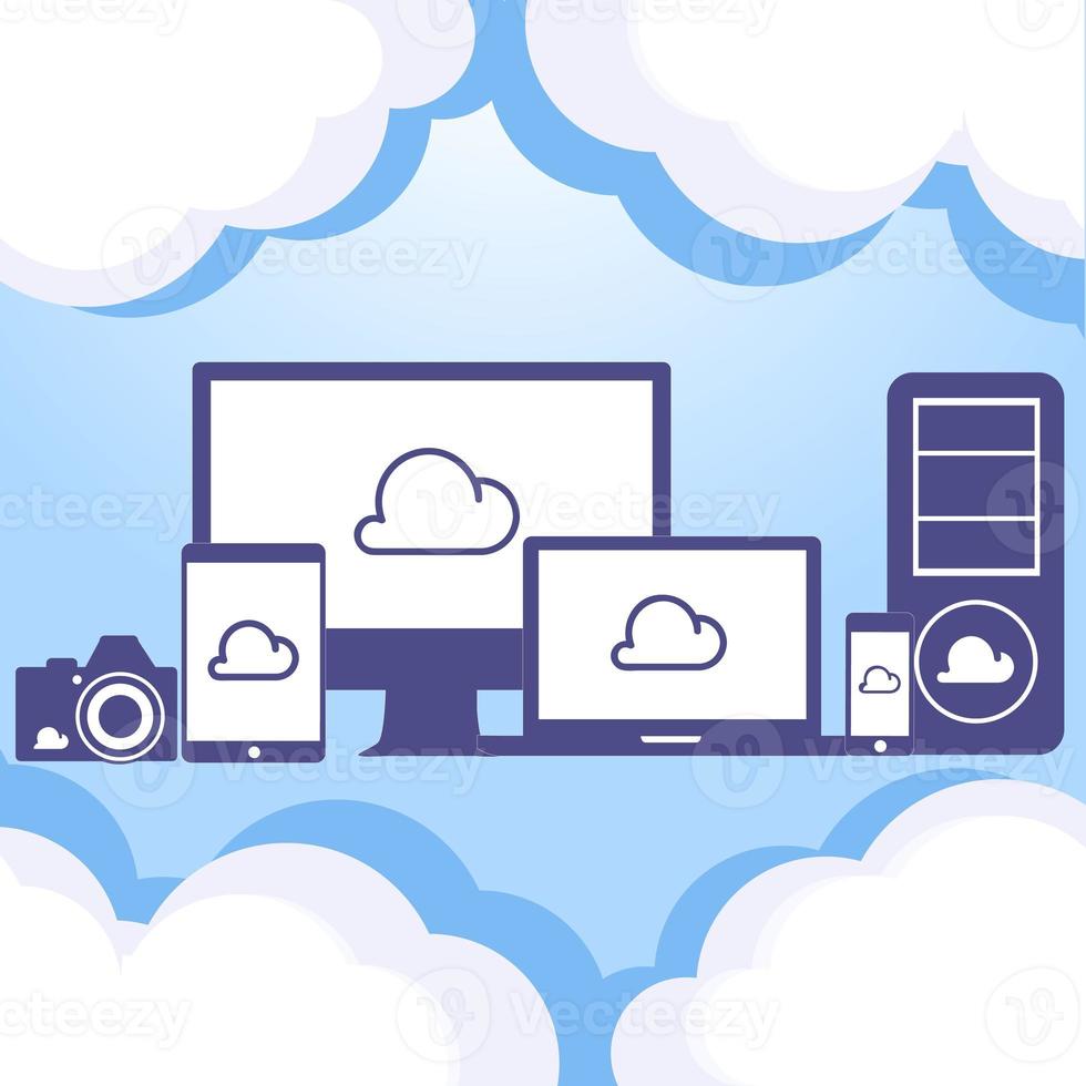 Infographic for cloud computing template concept. photo