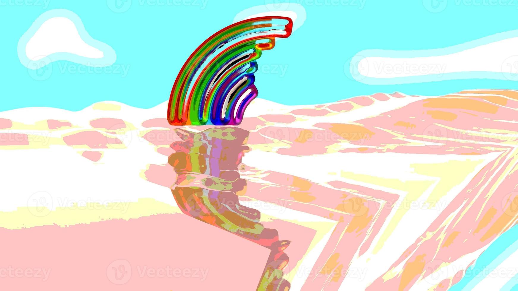 Rainbow Joy Background Video 3D Rendering photo