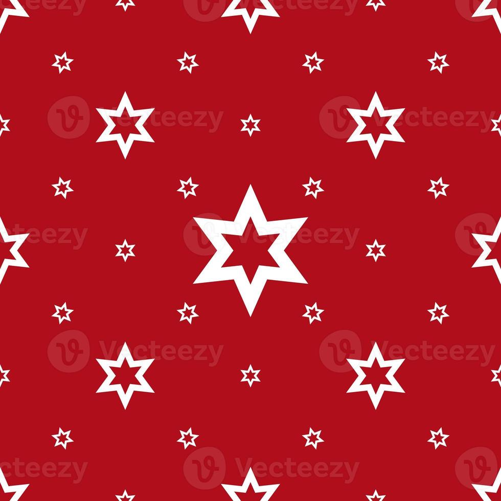 Seamless pattern of white stars on a red background photo