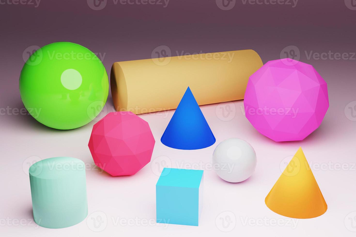 3D rendering geometric shapes can be used in teaching in schools photo