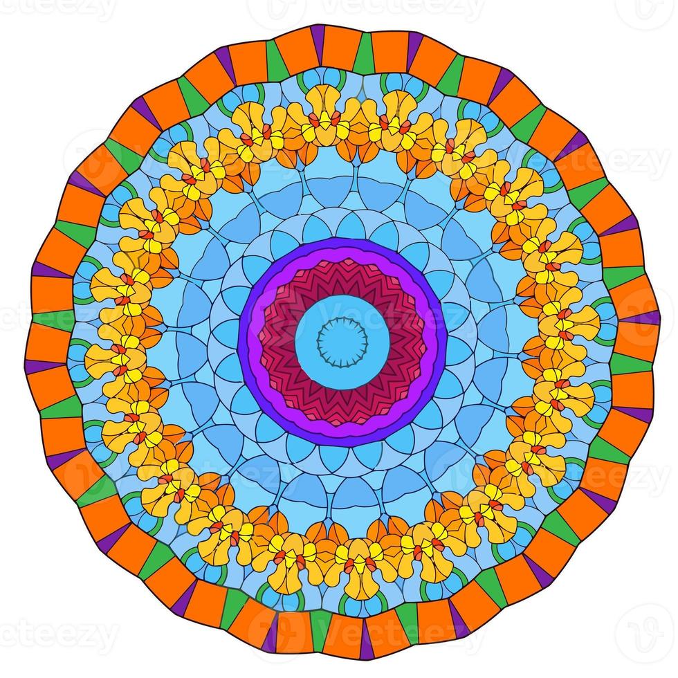 Colorful Mandala With Floral Shapes photo