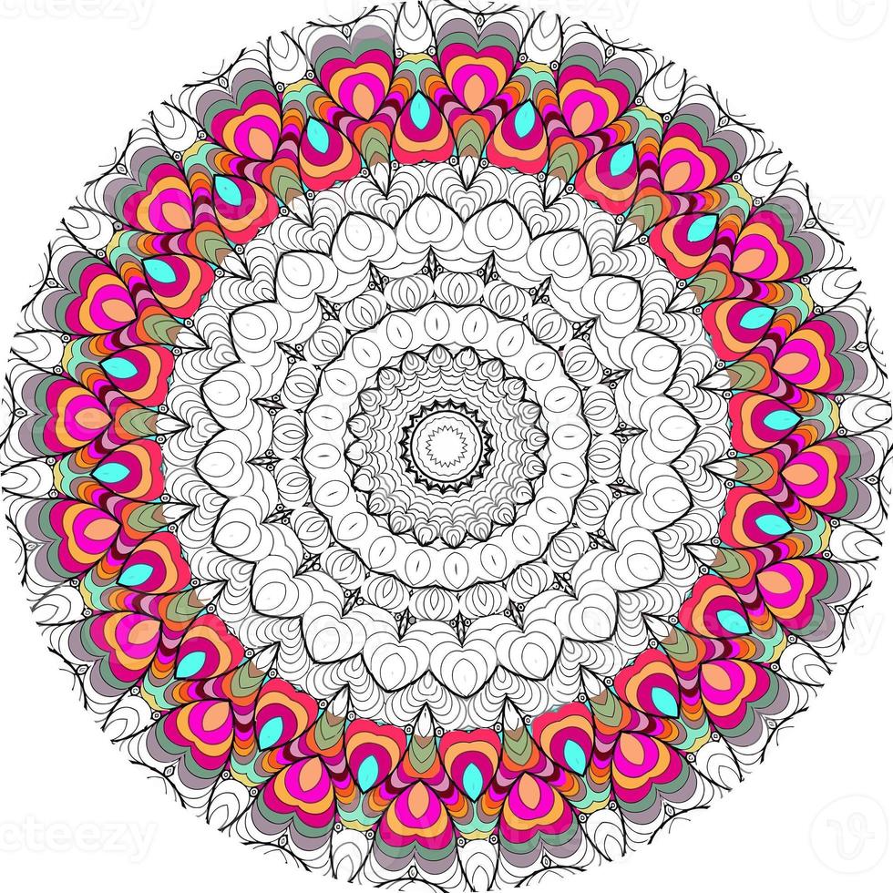 Mandala Background With Great Colors . Anti-Stress Therapy Patterns photo