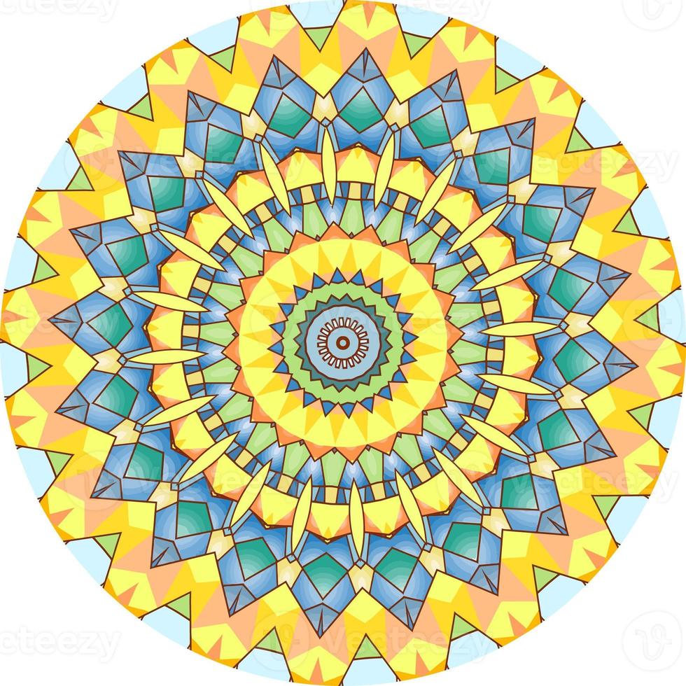 Mandala Background With Great Colors .  Weave Design Elements photo