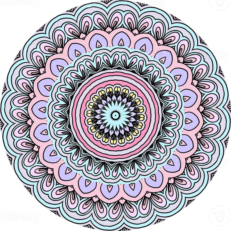 Mandala Background With Great Colors . Anti-Stress Therapy Patterns photo