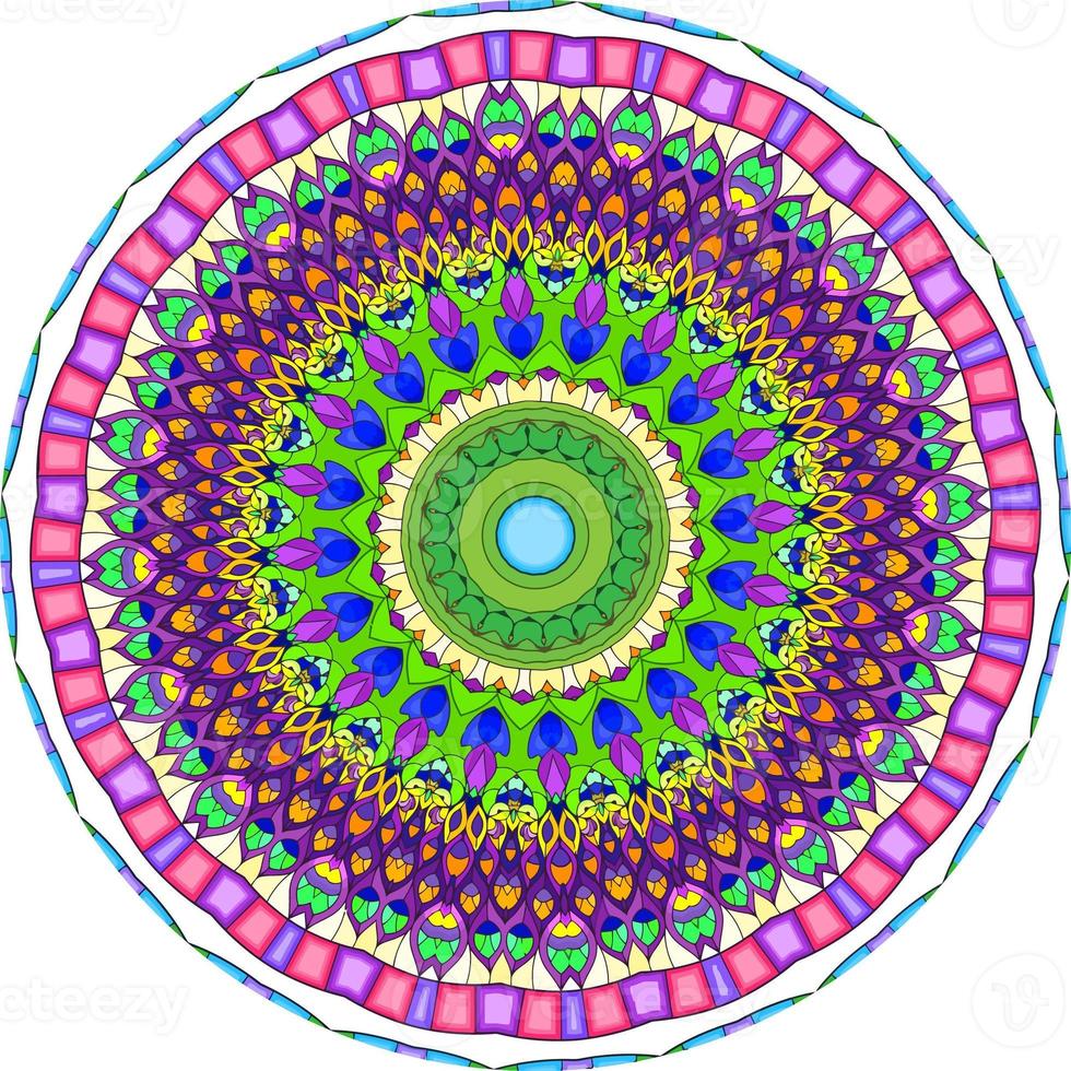 Multicolor Mandala Background. Anti-Stress Therapy Patterns photo