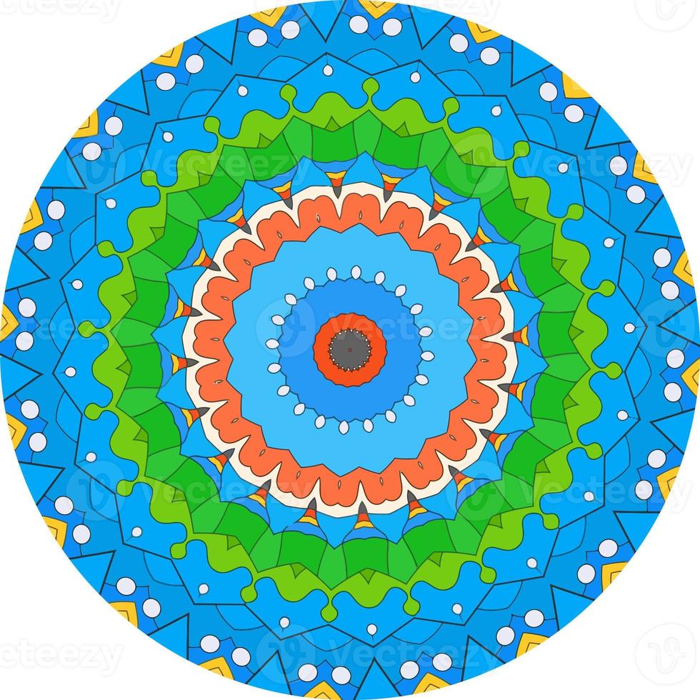 Luxury Ornamental Mandala Design Background Colorful. Unusual Flower Shape. Oriental. Weave Design Elements photo