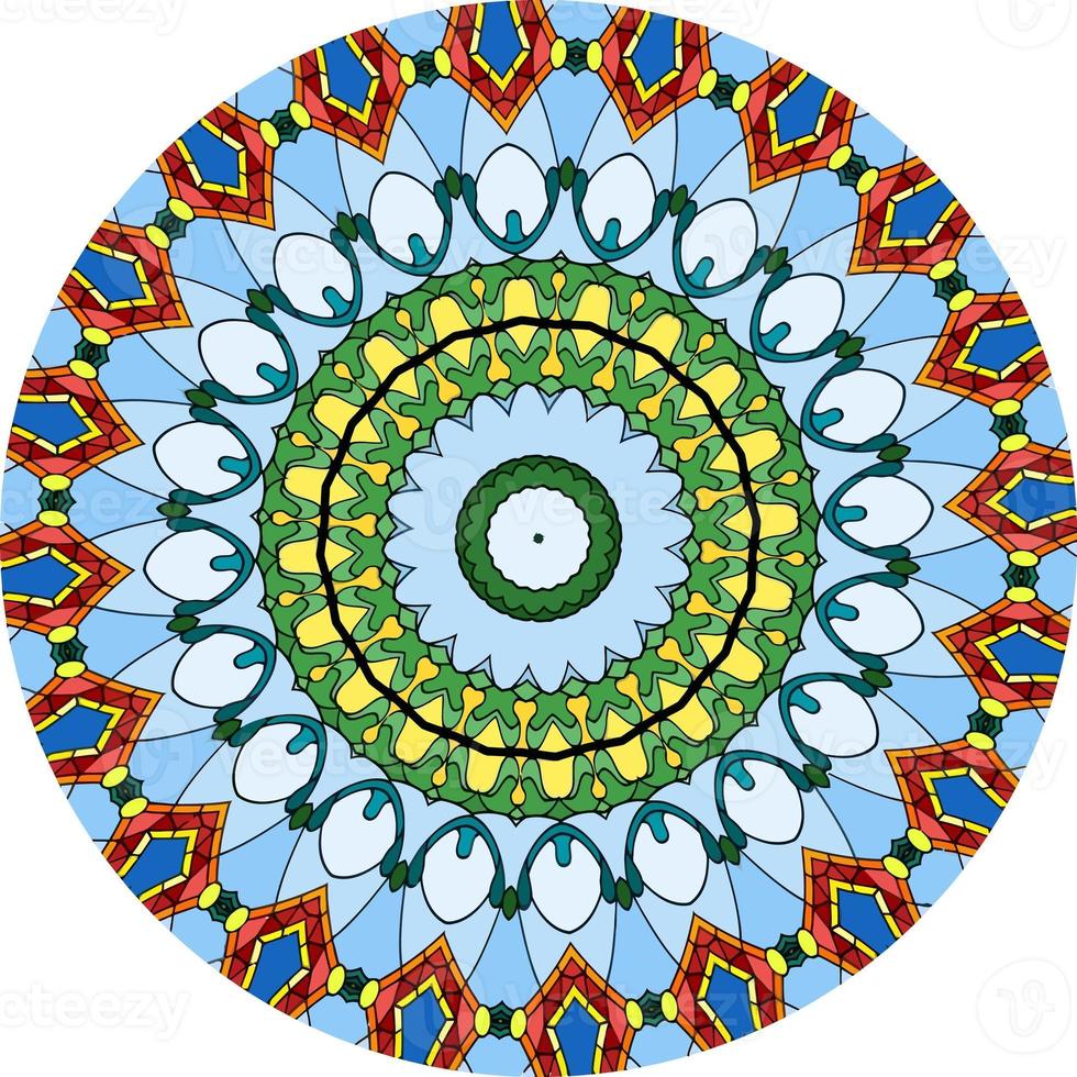 libro para colorear mandalas. diseño de papel tapiz, patrón de mosaico, camisa, tarjeta de felicitación, pegatina, patrón de encaje y tatuaje. decoración para el diseño de interiores. foto