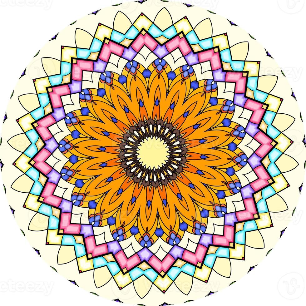 Colorful Mandalas For Coloring Book. Decorative Round Ornaments. Unusual Flower Shape. Oriental Vector, Anti-Stress Therapy Patterns. Weave Design Elements. photo