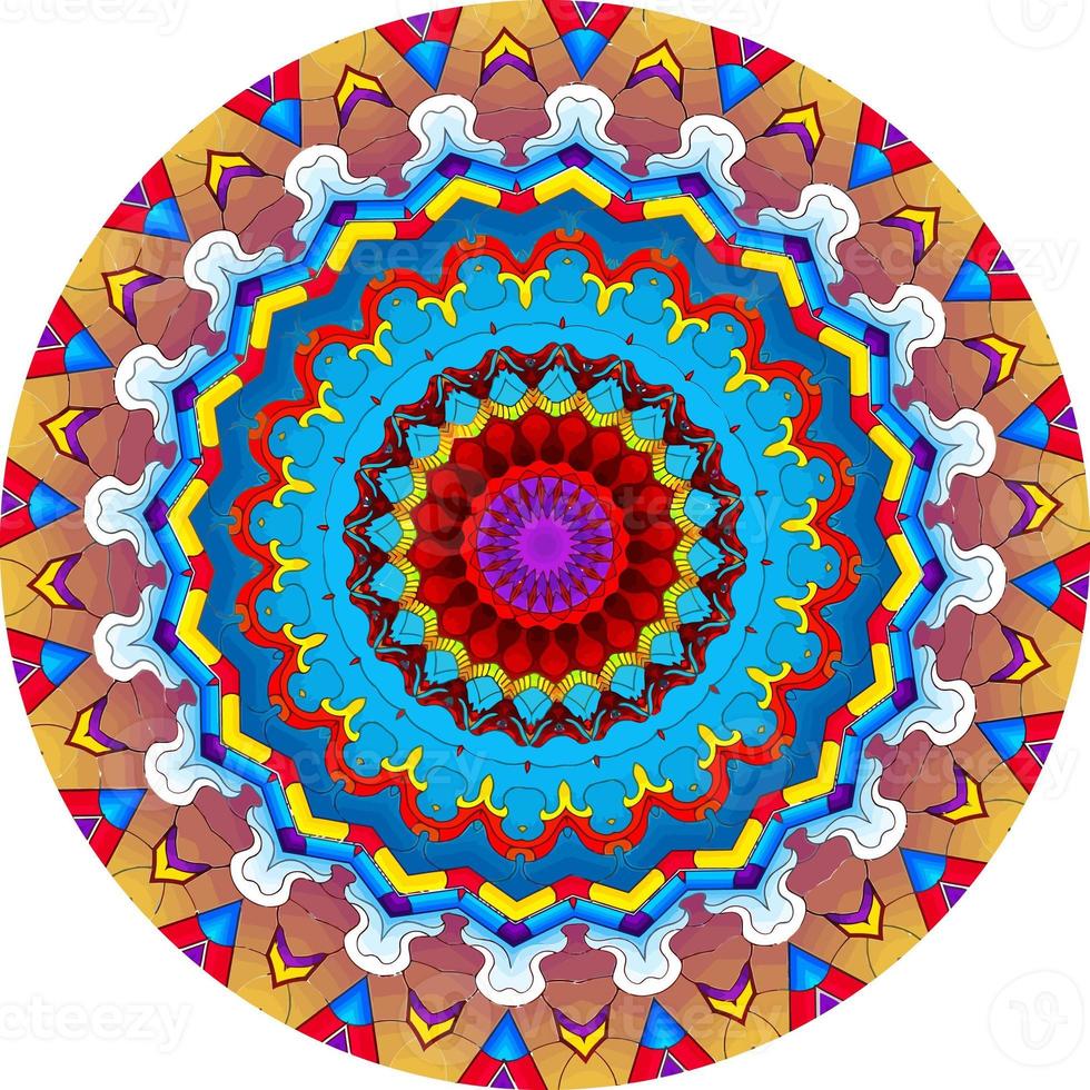 Mandala Background With Great Colors .  Weave Design Elements photo