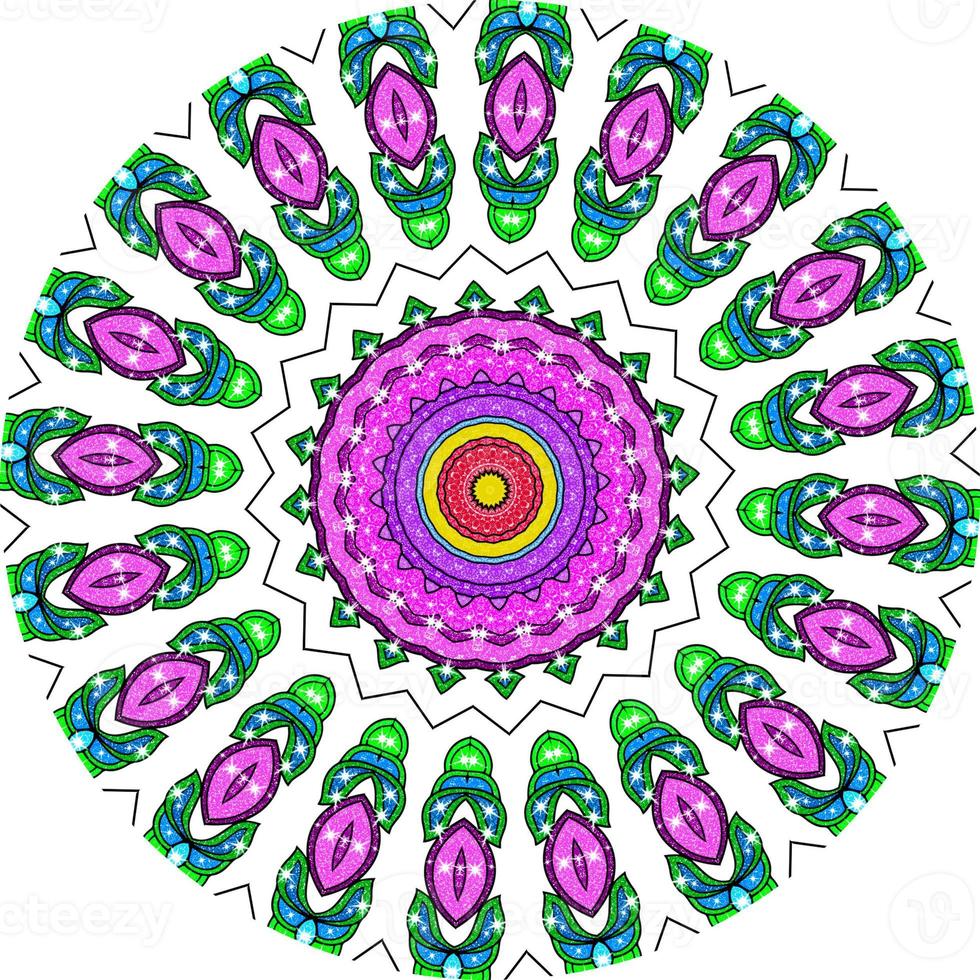 Glitter Mandala Background With Great Colors photo