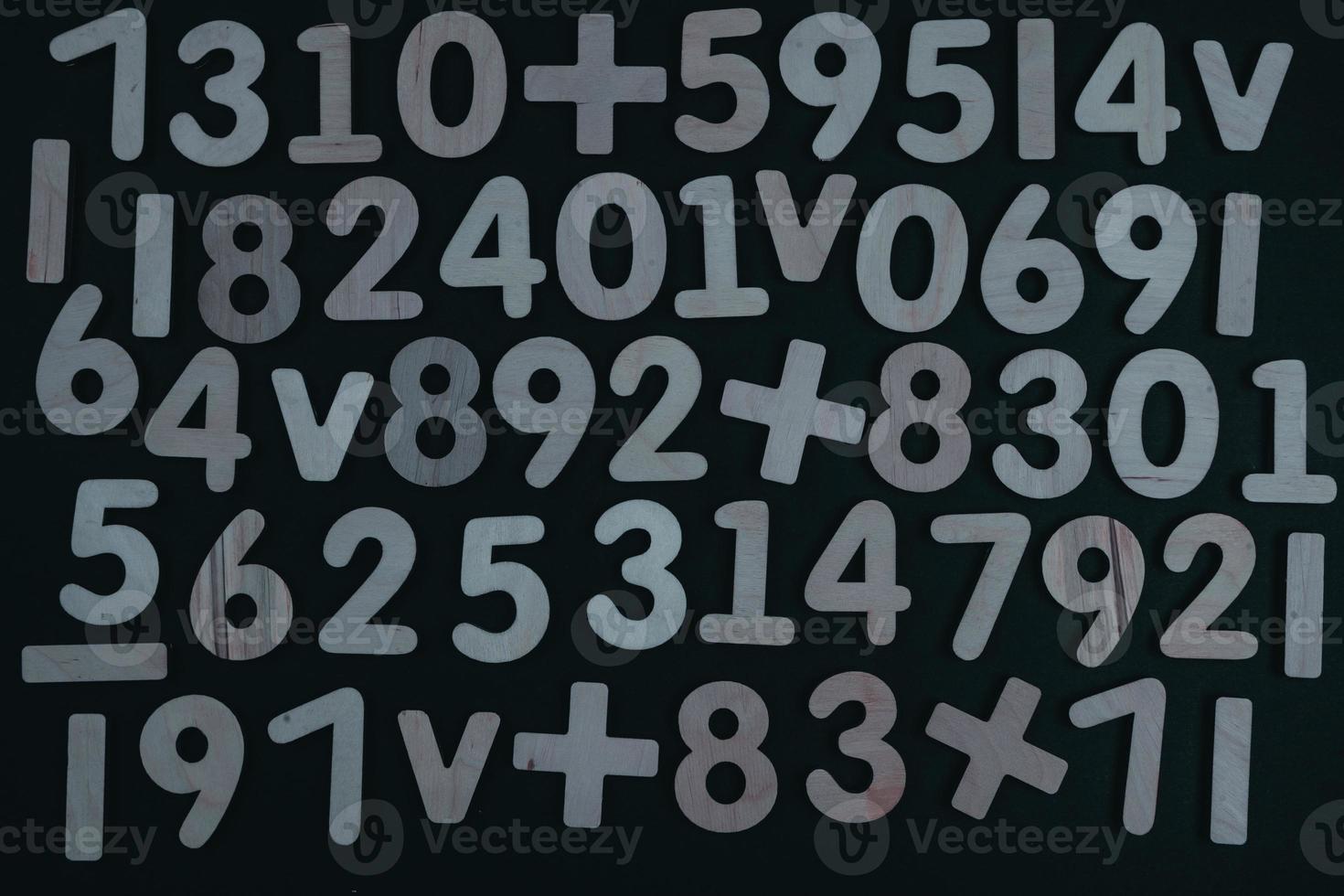 Colorful wooden colorful numbers background. Numbers texture abstraction. Global economy crisis concept photo