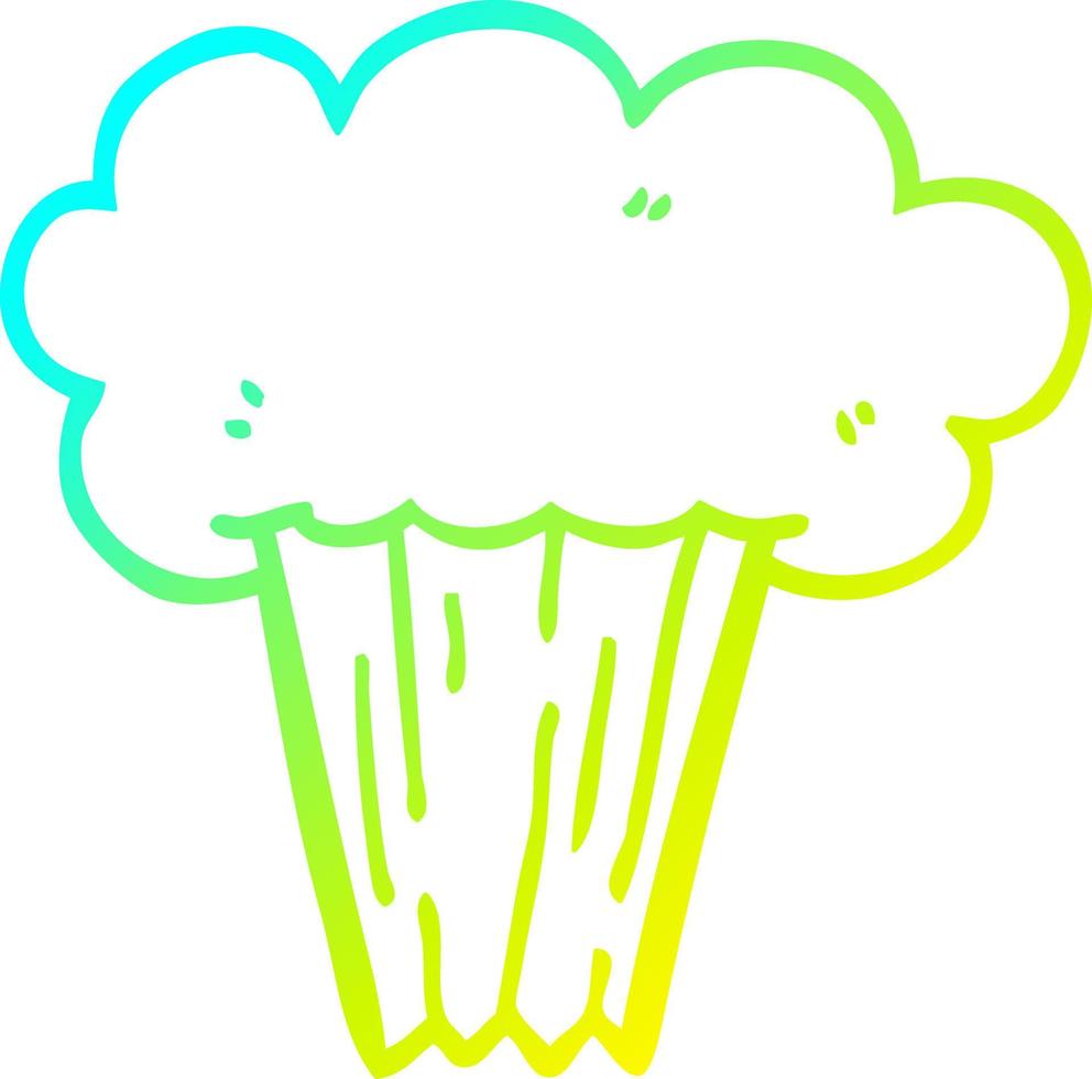 cold gradient line drawing cartoon carrot cake vector