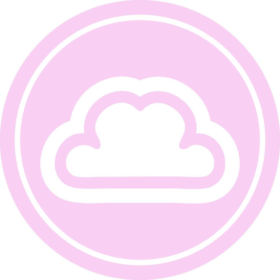 simple cloud circular icon vector