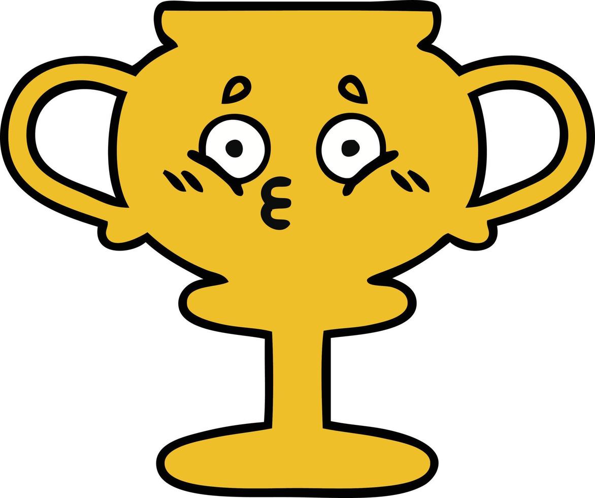 cute cartoon trophy vector