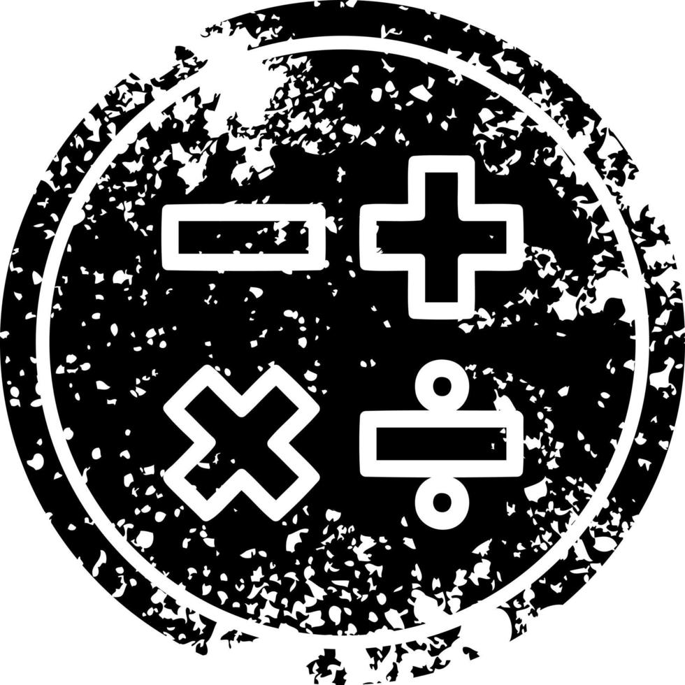 math symbols distressed icon vector