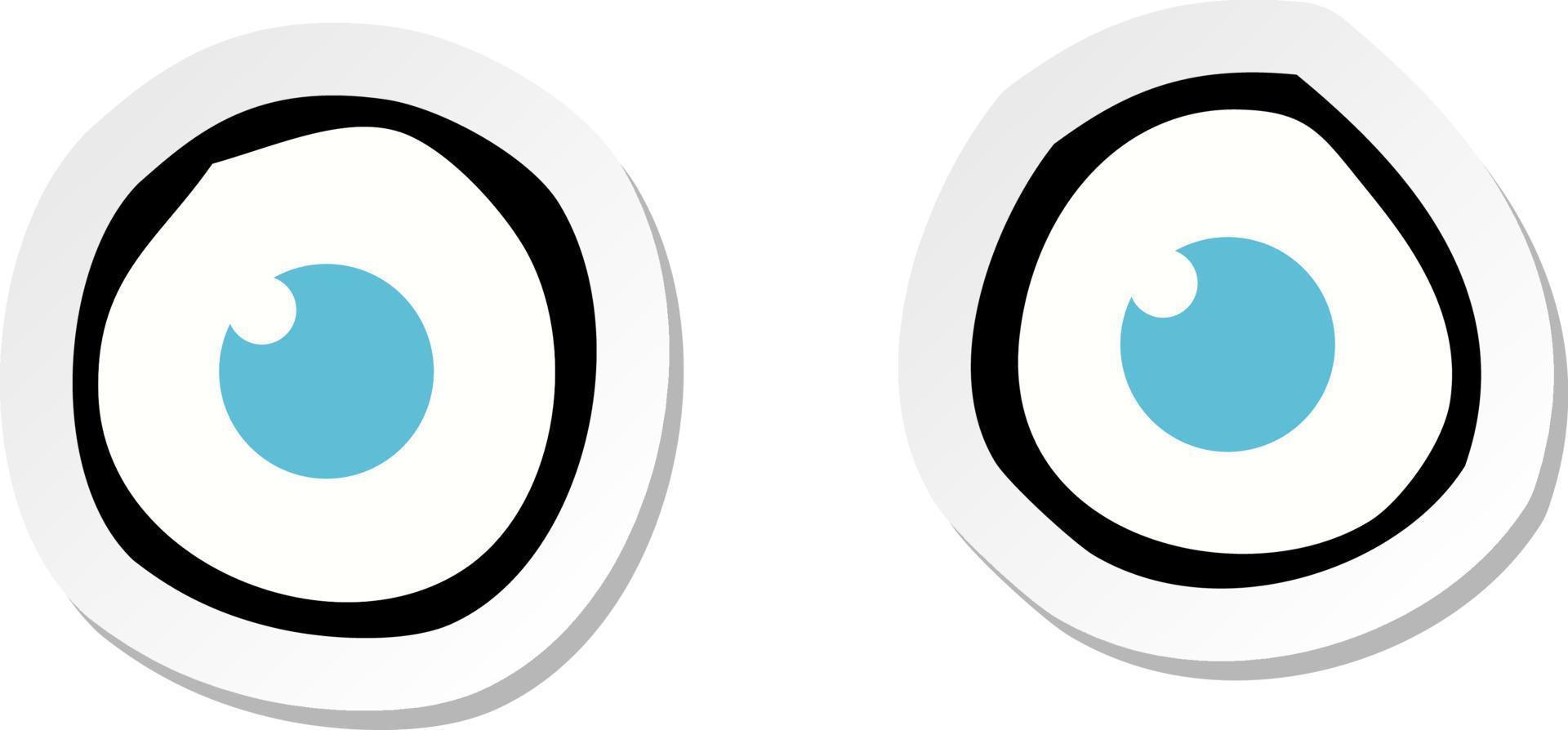 sticker of a cartoon eyes vector