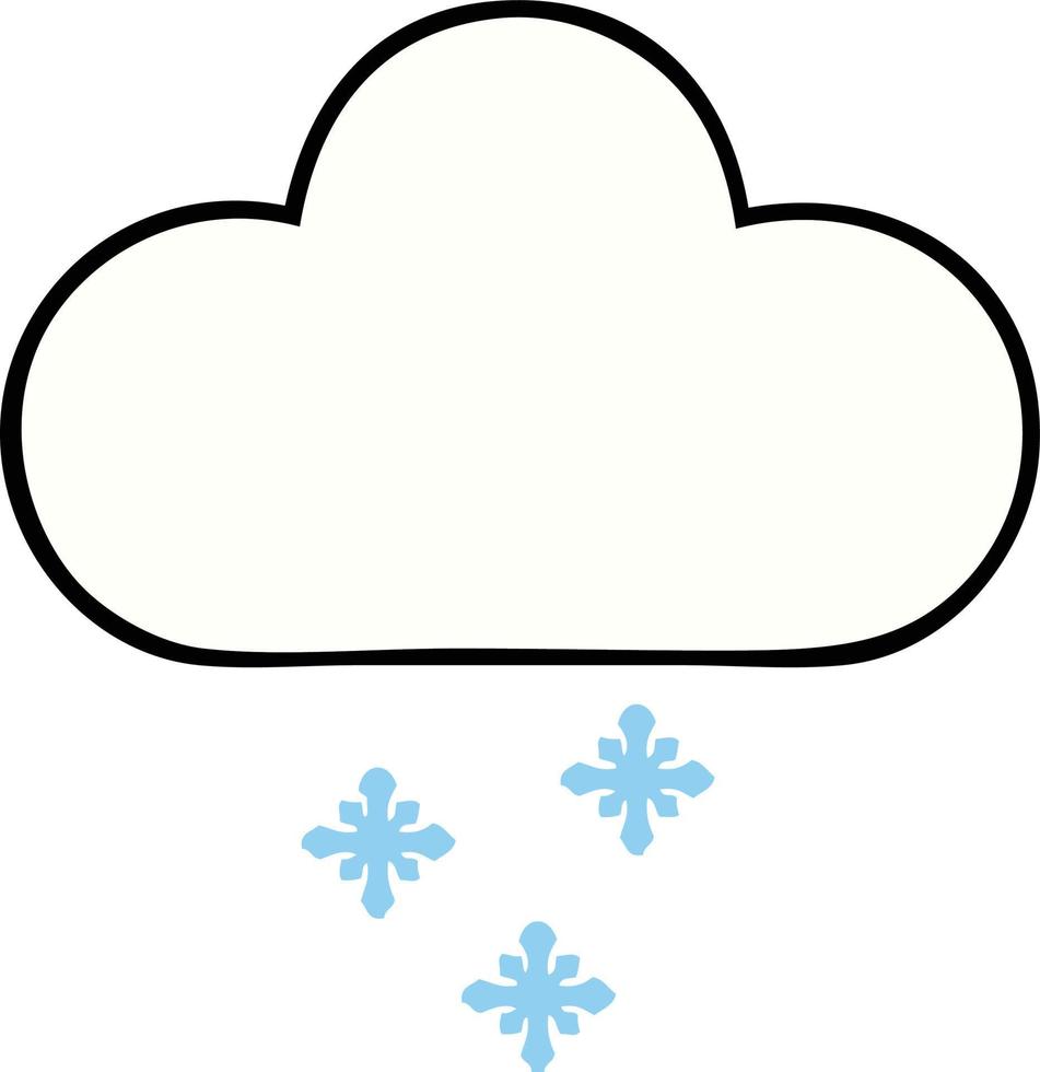 cute cartoon snow cloud vector