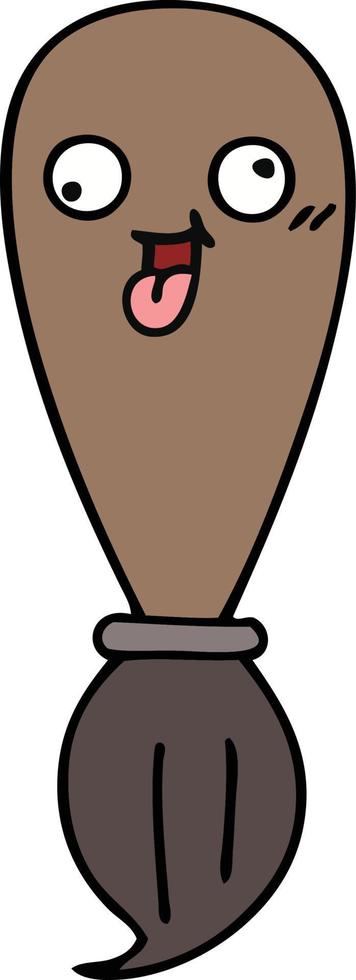cute cartoon paint brush vector