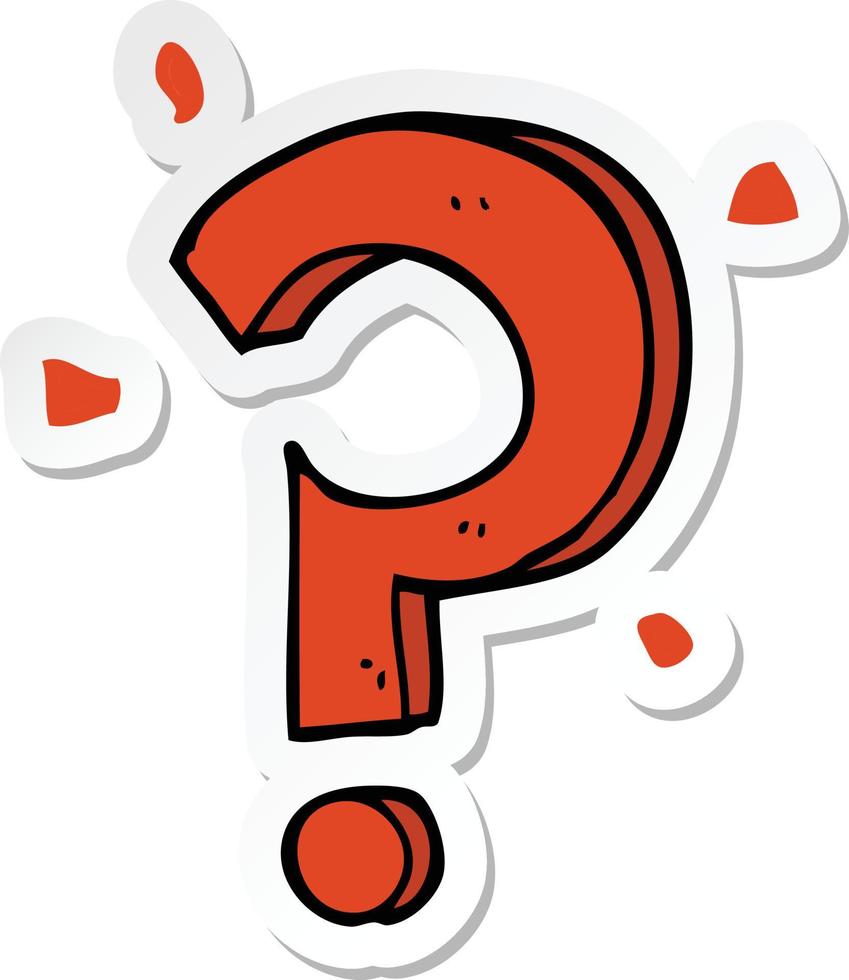 sticker of a cartoon question mark vector