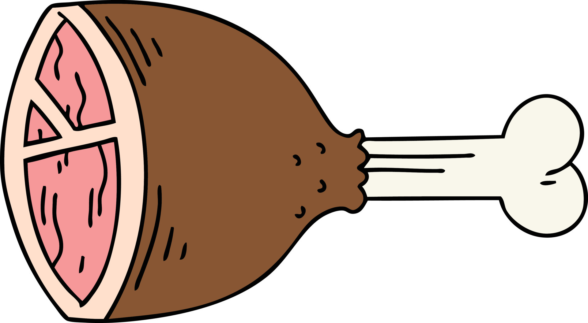 quirky hand drawn cartoon meat bone 10541764 Vector Art at Vecteezy
