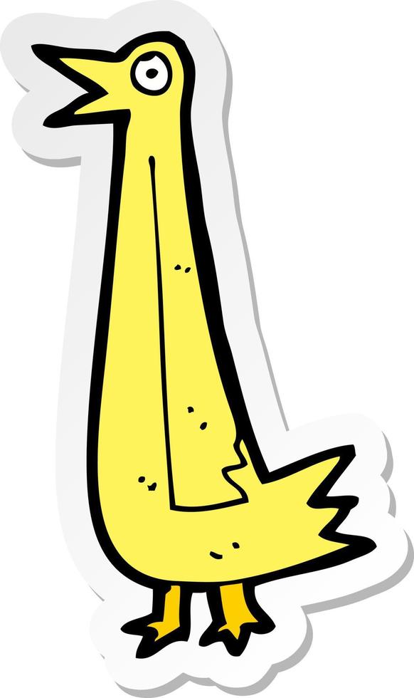 sticker of a funny cartoon bird vector