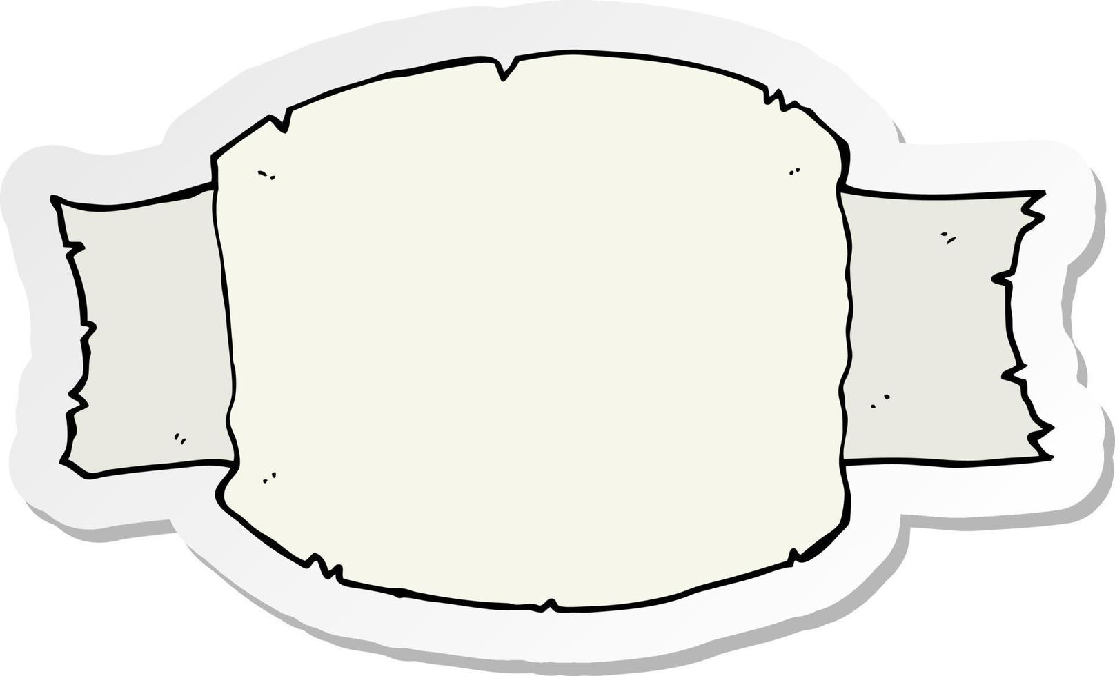 sticker of a cartoon scroll banner vector