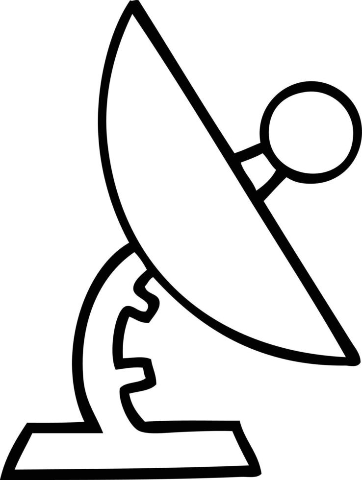 line drawing cartoon satellite dish vector