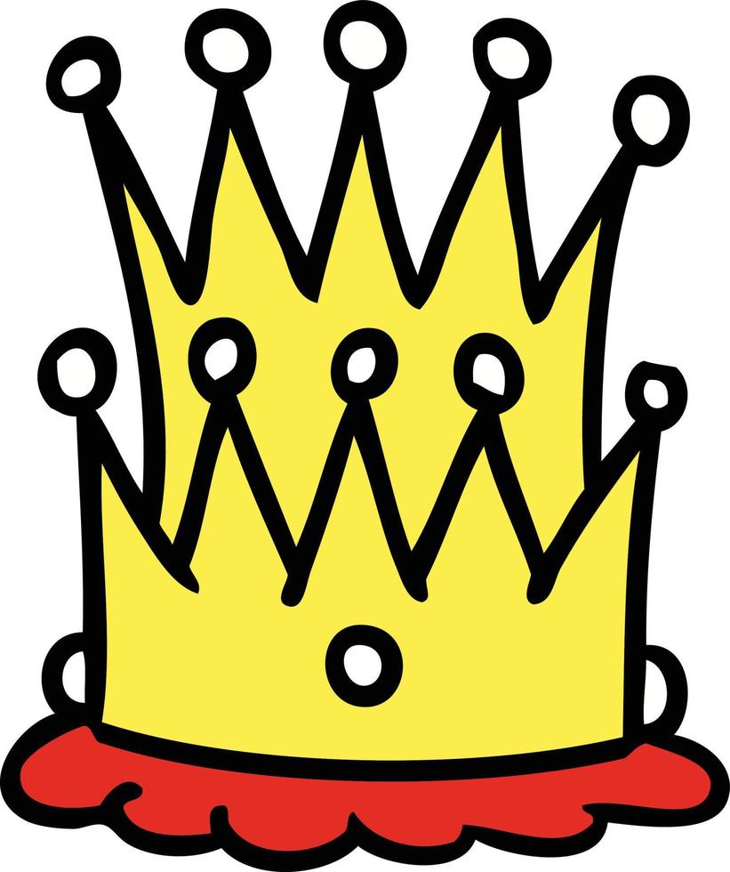 cartoon doodle of two crowns vector