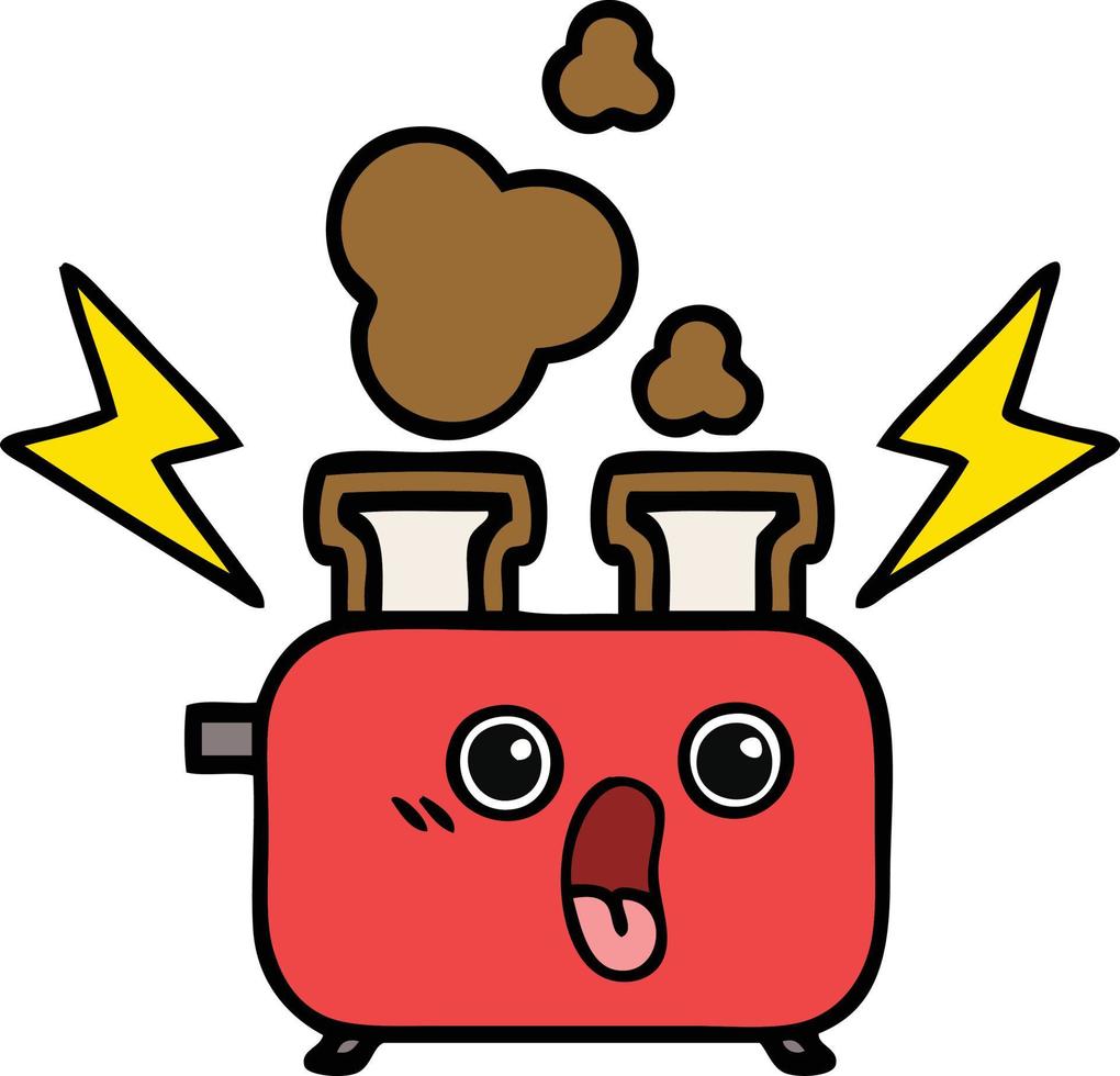 cute cartoon of a toaster vector