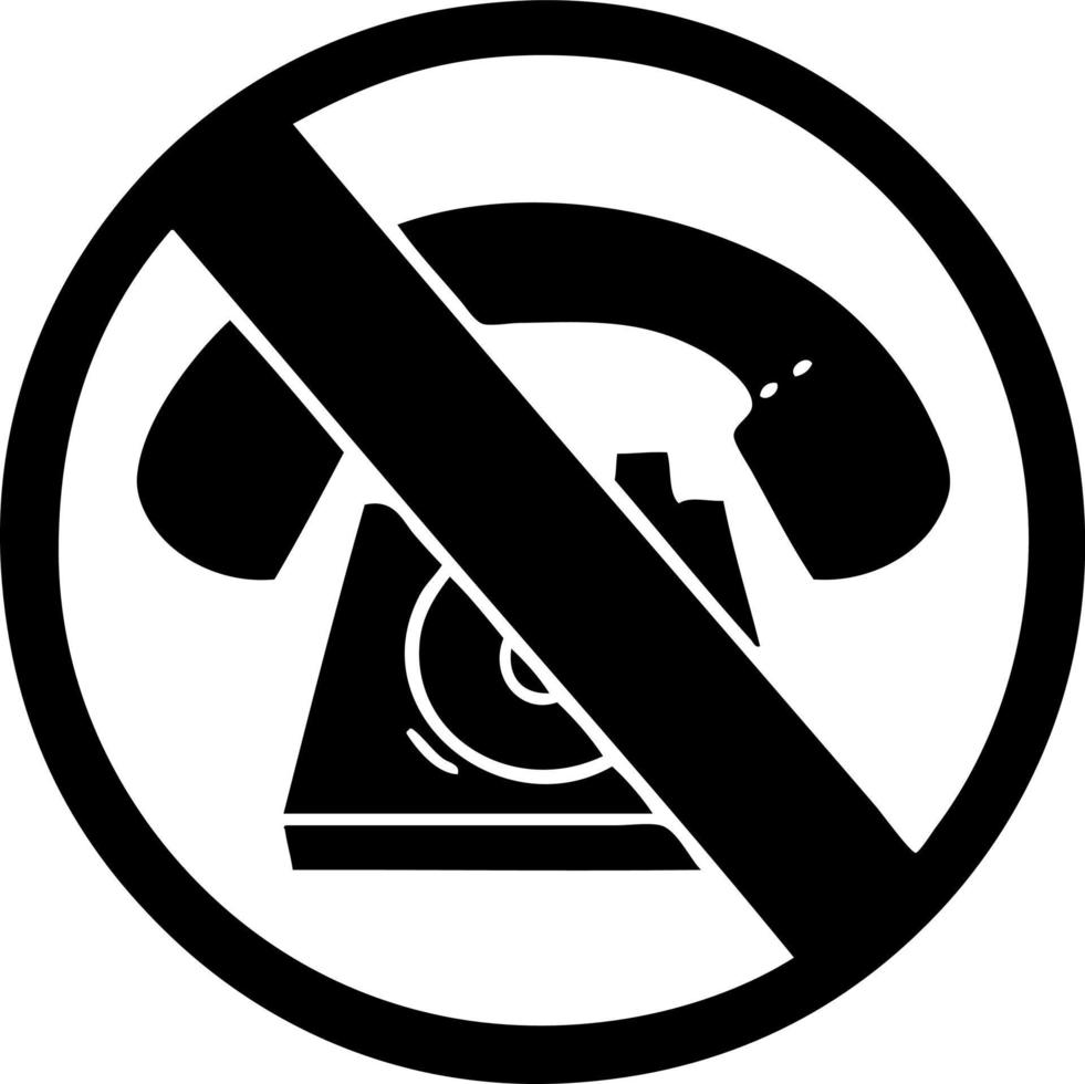 flat symbol no phones allowed sign vector