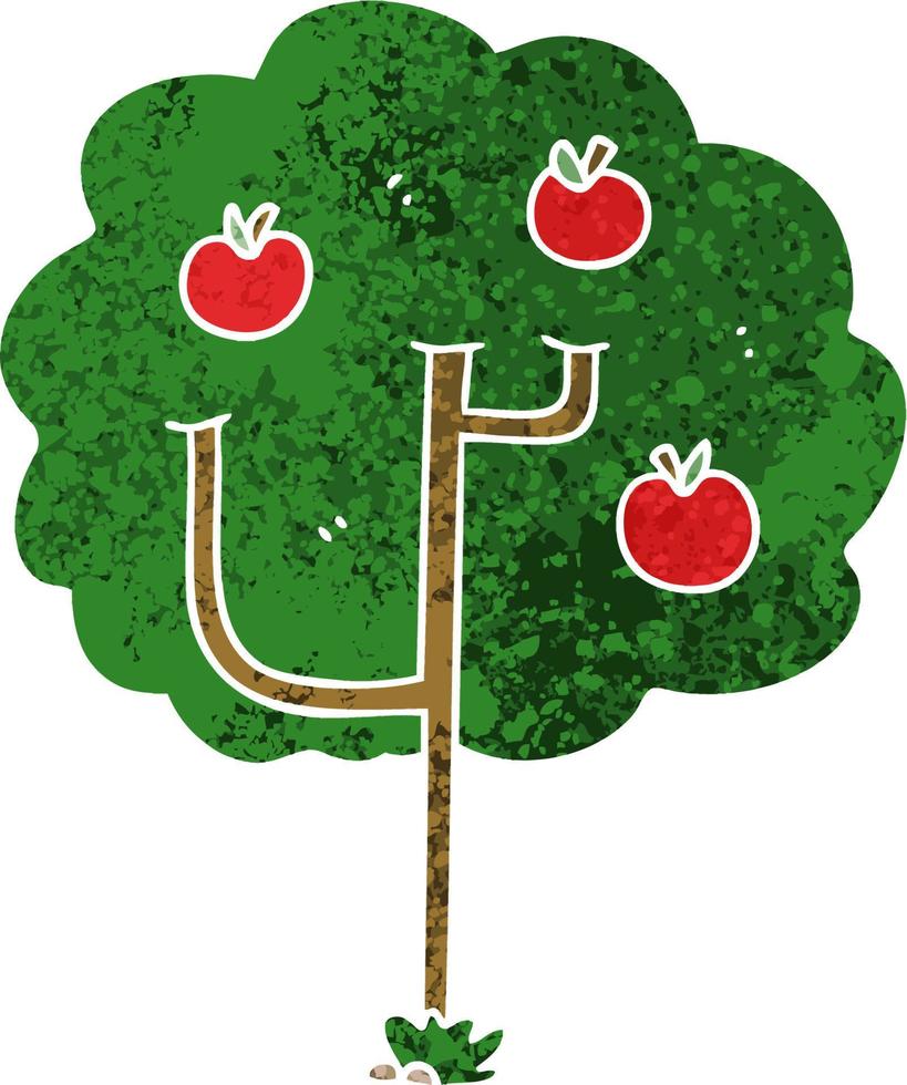 quirky retro illustration style cartoon tree vector