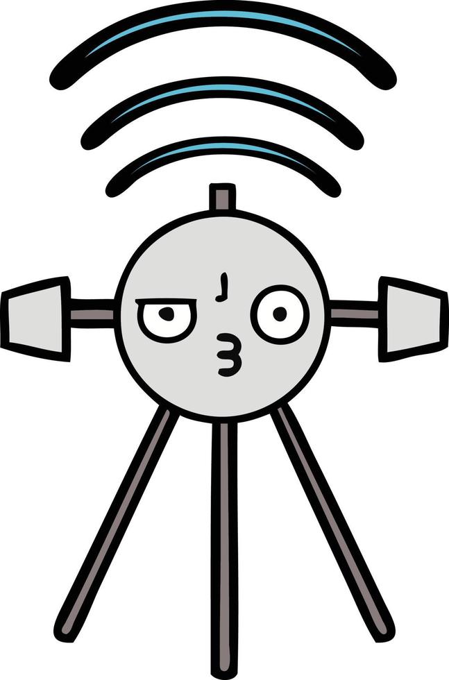 cute cartoon satellite vector