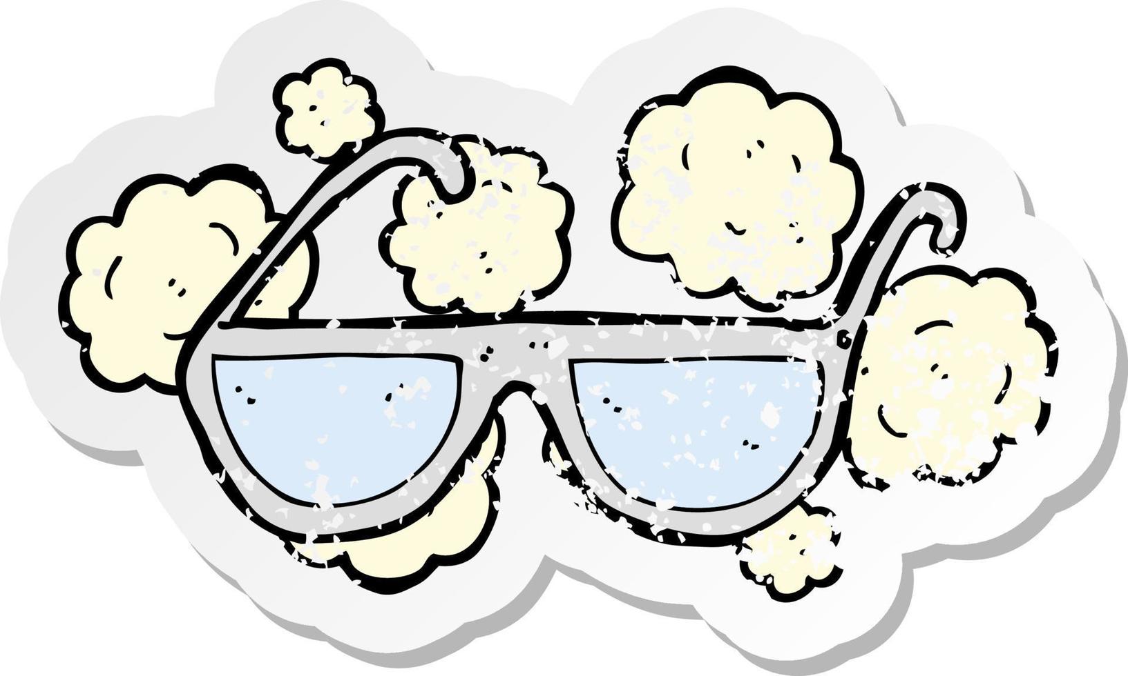 retro distressed sticker of a cartoon spectacles vector