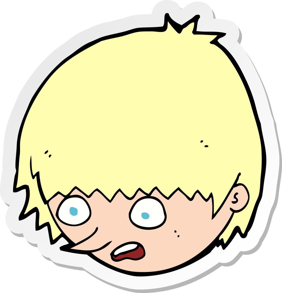 sticker of a cartoon stressed face vector